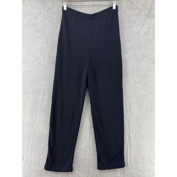 VTG Roberta Pinto Pants Womens S Black Knit High Rise PullOn Elastic Waist Comfy - Picture 1 of 12